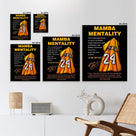 Kobe Bryant Canvas Wall Art Decor - Mamba Mentality Poster with Iconic Jersey and Inspirational Quotes, Motivational Artwork for Home