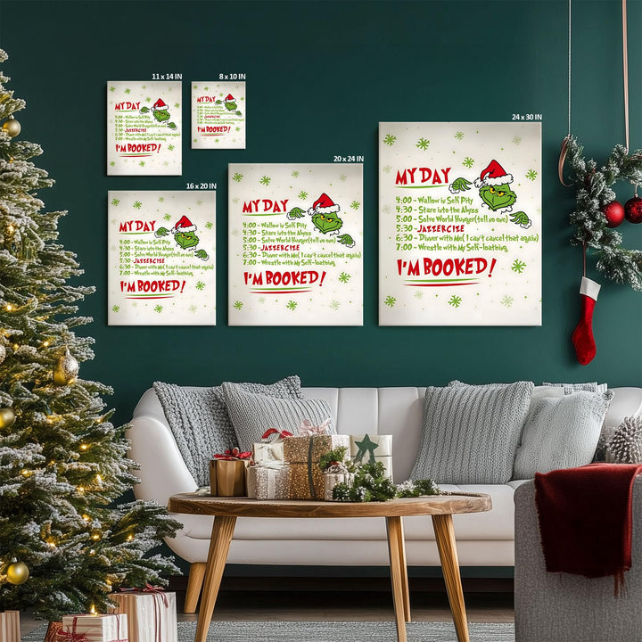 Christmas Canvas Wall Art Decor - “Maybe Christmas Means a Little Bit More” Holiday Quote Decor - 8x10 inch Whimsical Festive Wall Decoration for Room or Office - Premium Quality Canvas Print
