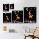 Kobe Bryant Canvas Wall Art Decor -Iconic Dunk Lakers No. 8 Action Shot, Basketball Legend Poster Print for Sports Fans, Dynamic Home and Office Wall Decor