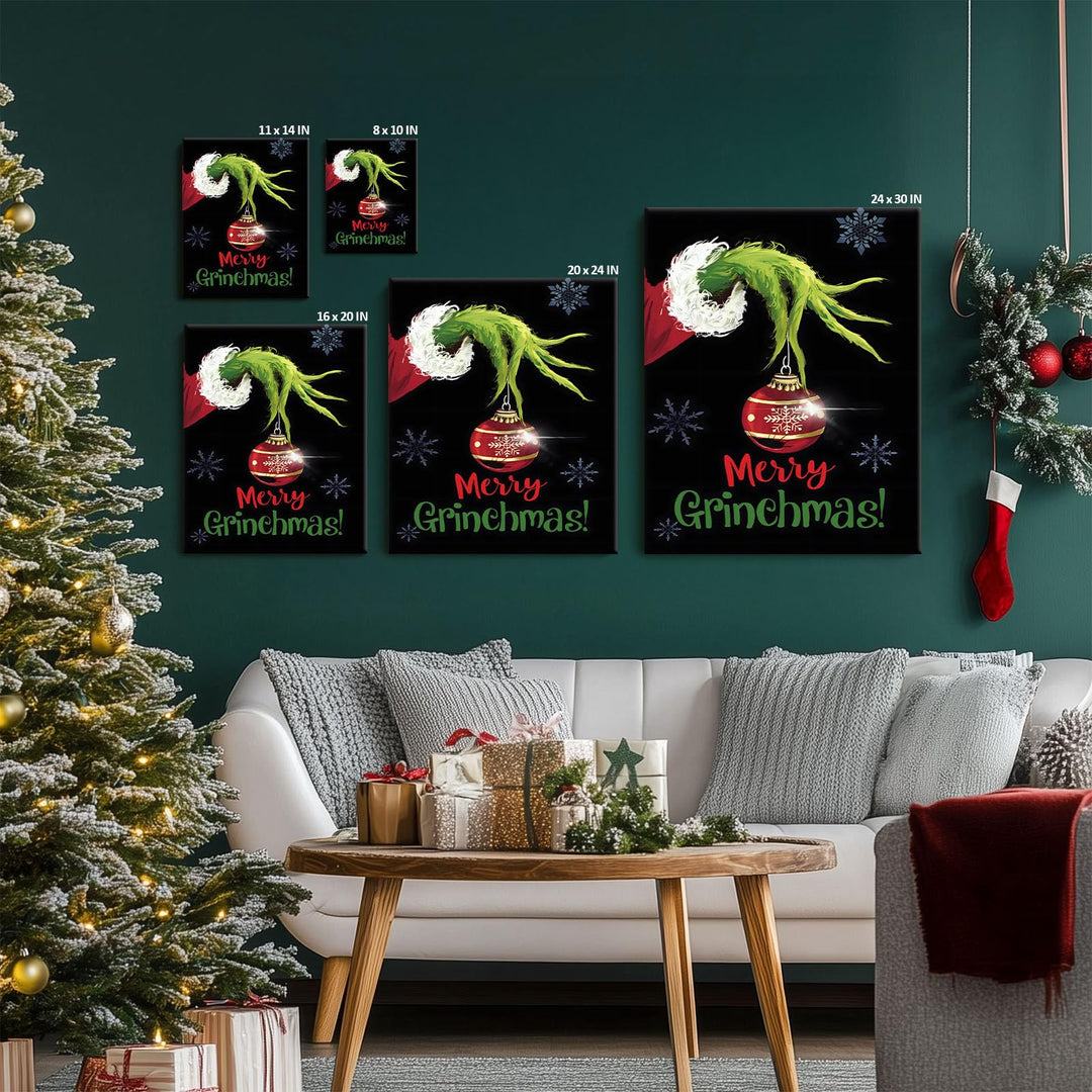Christmas Movie Poster Print Wall Art, Funny Xmas Canvas Pictures Humorous Home Decorations, Merry Christmas Holiday Picture Painting Wall Decor for Bathroom Living Room Bedroom