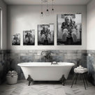 Funny Framed Canvas Wall Art Bathroom Decor Black Humorous Comedy Movies Poster Dumb and Dumber Oil Painting Modern Artwork for Living Room Dorm Wall Home Decoration