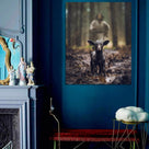 Jesus and Lamb Canvas Wall Art Black Sheep Lost Picture Wall Art Canvas Print Christian Home Decor
