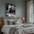 NBA Canvas Wall Art Decor - LeBron James and Stephen Curry Team USA Basketball Print Iconic Sleep Celebration Poster Sports Wall Art for Game Room Bedroom Living Room Man Cave Dorm Room Decor Gift for Basketball Fans