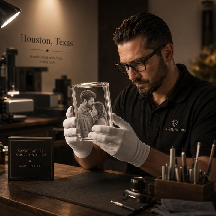 Personalized 3D Crystal Photo Engraved with K9 Crystal & Subsurface