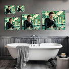 Funny Framed Canvas Wall Art Bathroom Decor The Twilight Saga Movies Poster Print Edwards Oil Painting Humorous Picture Modern Artwork for Living Room Dorm Wall Home Decoration