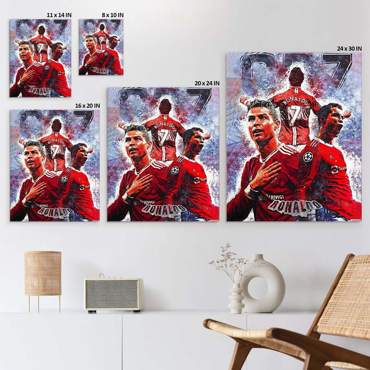 Captivating Cristiano Ronaldo Print Poster, Bold Sports Stars Painting, Thrilling Game Day Artwork Decoration, Modern Living Room Gym Wall Decor