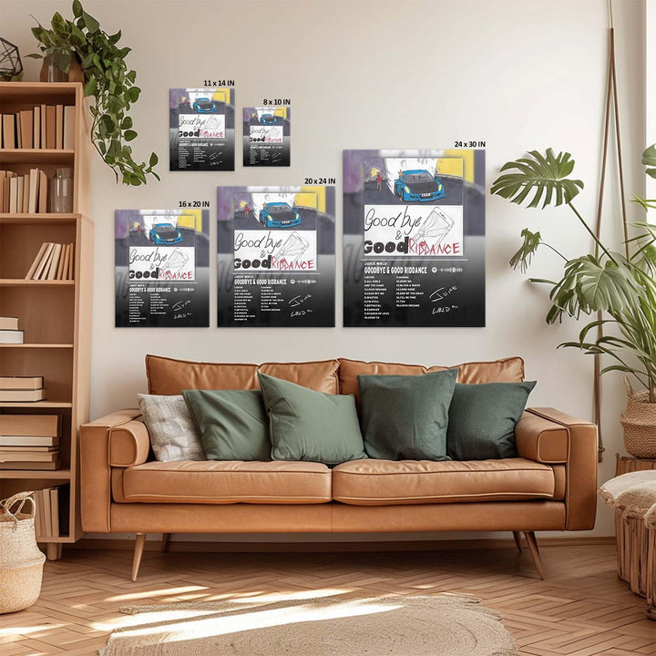 Goodbye & Good Riddance Bold Rap Album Cover Poster, Vibrant Modern Music Aesthetic Prints for Bedroom Game Room Living Room Bar Studio Decor