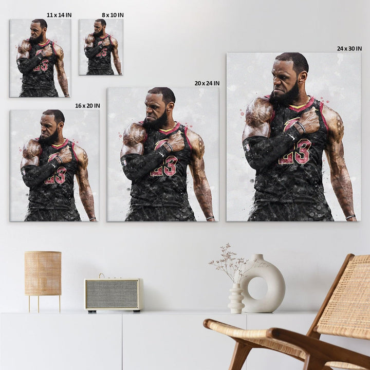 LeBron James Poster Prints NBA Star Sports Artwork Decoration Motivational Wall Decor for Gym Game Room Dorm Office Home Bedroom Living Room