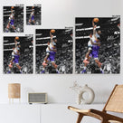 Basketball Canvas Wall Art, Exciting Anthony Edwards Dunk Print Poster for Bedroom Living Room Wall Decor, NBA Star Oil Painting Inspirational Sports Pictures Decoration