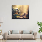 Christian Wall Art Jesus Running Towards Wolf and Lamb Pictures Jesus Art Wall Decor for Living Room Bedroom Church Decorations