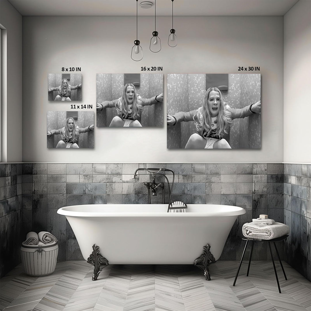Funny Framed Canvas Wall Art Bathroom Decor Black and White Comedy Movies Poster White Chicks Oil Painting Modern Artwork for Living Room Dorm Wall Home Decoration
