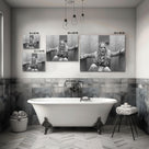 Funny Framed Canvas Wall Art Bathroom Decor Black and White Comedy Movies Poster White Chicks Oil Painting Modern Artwork for Living Room Dorm Wall Home Decoration