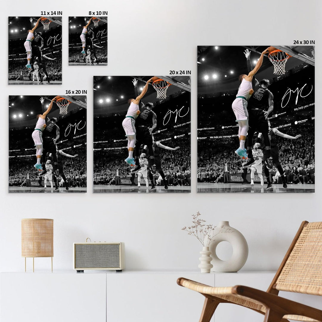 Jayson Tatum and James Poster Prints Sports Artwork Decoration Motivational NBA Game Wall Decor for Gym Dorm Office Home Bedroom Living Room