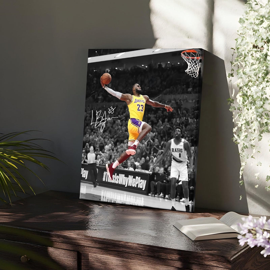 LeBron James Lakers Print Poster Dynamic Basketball Canvas Inspiring NBA Star Painting Sports Picture Artwork Decoration Wall Decor for Home Office