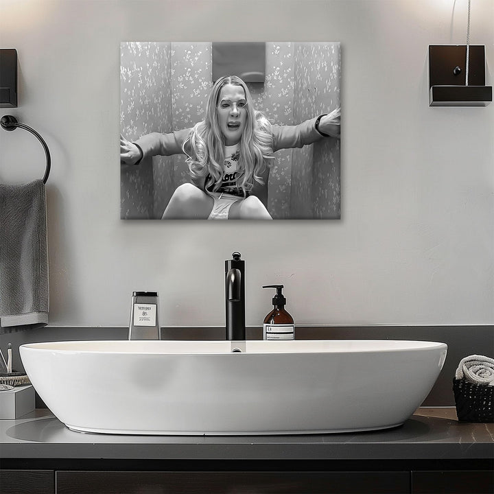 Funny Framed Canvas Wall Art Bathroom Decor Black and White Comedy Movies Poster White Chicks Oil Painting Modern Artwork for Living Room Dorm Wall Home Decoration