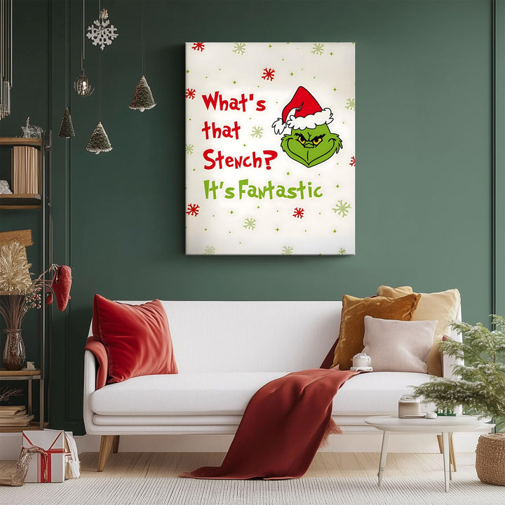 Christmas Canvas Wall Art Decor - “Maybe Christmas Means a Little Bit More” Holiday Quote Decor - 8x10 inch Whimsical Festive Wall Decoration for Room or Office - Premium Quality Canvas Print