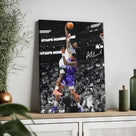 Basketball Canvas Wall Art, Exciting Anthony Edwards Dunk Print Poster for Bedroom Living Room Wall Decor, NBA Star Oil Painting Inspirational Sports Pictures Decoration