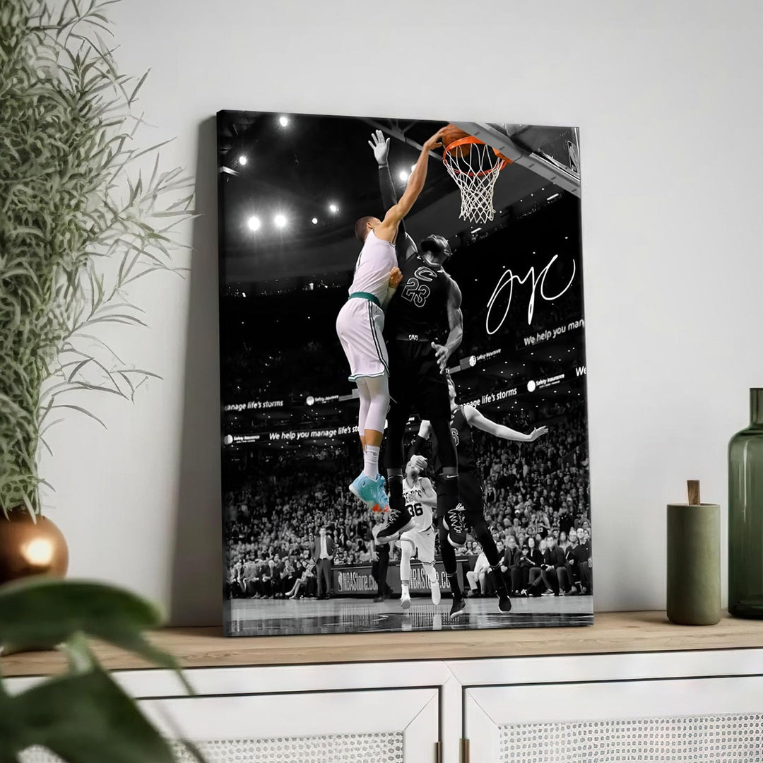 Jayson Tatum and James Poster Prints Sports Artwork Decoration Motivational NBA Game Wall Decor for Gym Dorm Office Home Bedroom Living Room