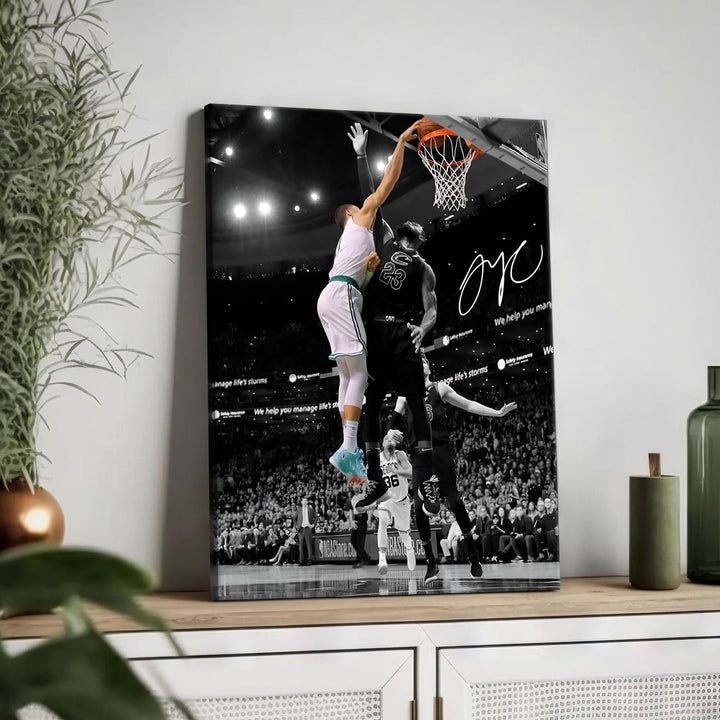 Jayson Tatum and James Poster Prints Sports Artwork Decoration Motivational NBA Game Wall Decor for Gym Dorm Office Home Bedroom Living Room