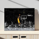 Kobe Bryant Canvas Wall Art Decor - Iconic Lakers No. 24 Game-Winning Shot, Basketball Legend Tribute Artwork, Sports Canvas Wall Art Decor for Home