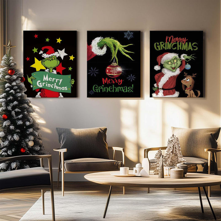 Christmas Movie Poster Print Wall Art, Funny Xmas Canvas Pictures Humorous Home Decorations, Merry Christmas Holiday Picture Painting Wall Decor for Bathroom Living Room Bedroom