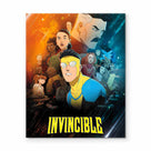 Invincible Hero Canvas Wall Art, Abstract Superhero Portrait Print Poster, Graphic Novel Framed Wall Aesthetic Artwork Painting for Game Room, Bedroom, Office or Fan Decor