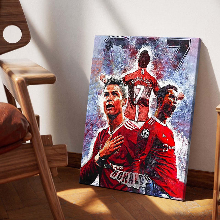 Captivating Cristiano Ronaldo Print Poster, Bold Sports Stars Painting, Thrilling Game Day Artwork Decoration, Modern Living Room Gym Wall Decor