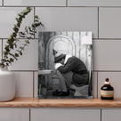 Funny Framed Canvas Wall Art Bathroom Decor Black and White Comedy Elf Movies Poster Bathroom Oil Painting Modern Toilet Artwork for Living Room Dorm Wall Home Decoration
