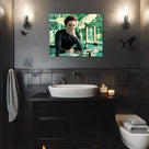 Funny Framed Canvas Wall Art Bathroom Decor The Twilight Saga Movies Poster Print Edwards Oil Painting Humorous Picture Modern Artwork for Living Room Dorm Wall Home Decoration