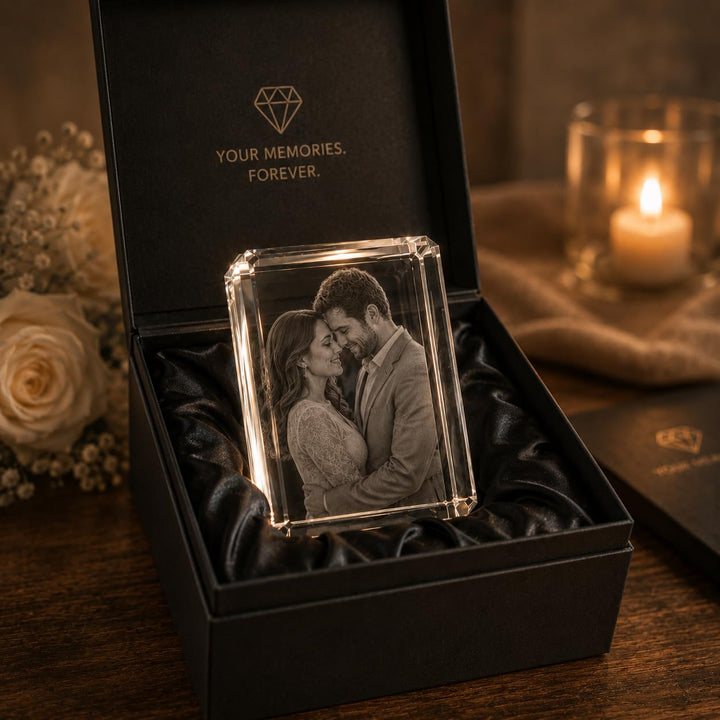 Personalized 3D Crystal Photo Engraved with K9 Crystal & Subsurface
