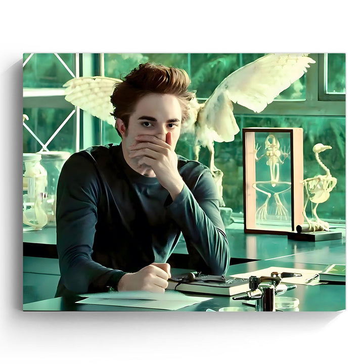 Funny Framed Canvas Wall Art Bathroom Decor The Twilight Saga Movies Poster Print Edwards Oil Painting Humorous Picture Modern Artwork for Living Room Dorm Wall Home Decoration