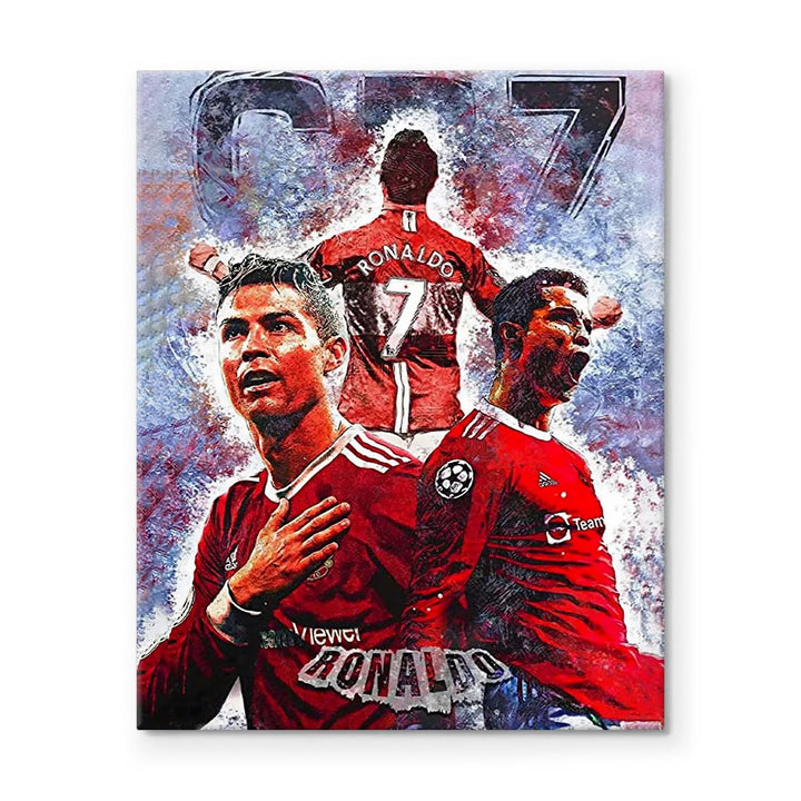 Captivating Cristiano Ronaldo Print Poster, Bold Sports Stars Painting, Thrilling Game Day Artwork Decoration, Modern Living Room Gym Wall Decor