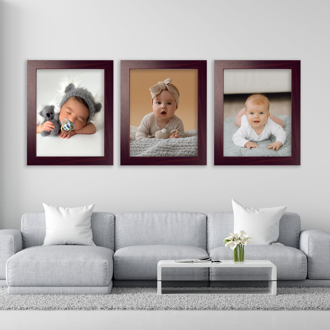 Classic Retro Picture Frame with MDF Wood Mat & Plexiglass Front 3 Colors Style 5