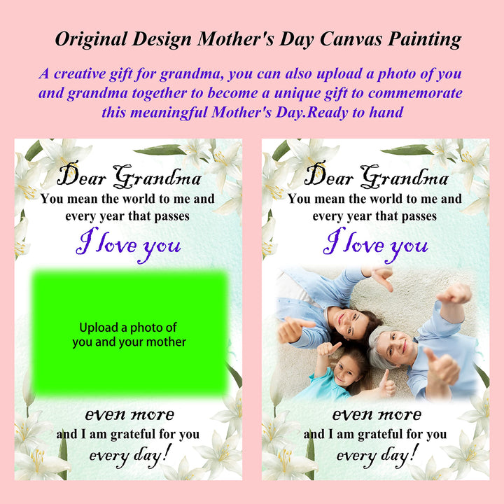 Mother's Day Personalized Framed Wall Art Decoration/ For Grandma 12''x18''