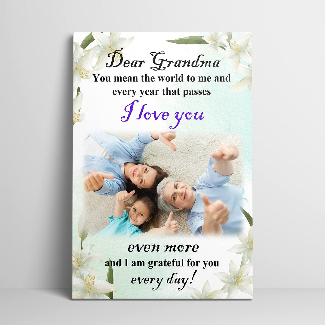 Mother's Day Personalized Framed Wall Art Decoration/ For Grandma 12''x18''