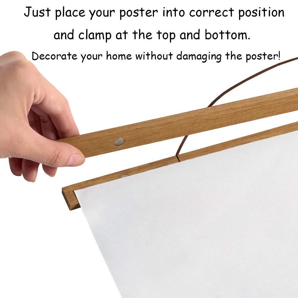 Magnetic Light Wood Frame Hanger for Photo Picture Canvas Artwork Art print Wall Hanging Set