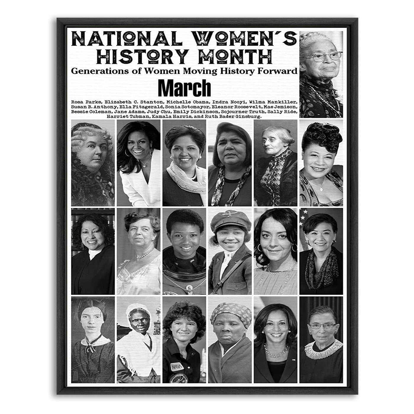 National Women's History Month Canvas Prints Poster Wall Art Home Décor