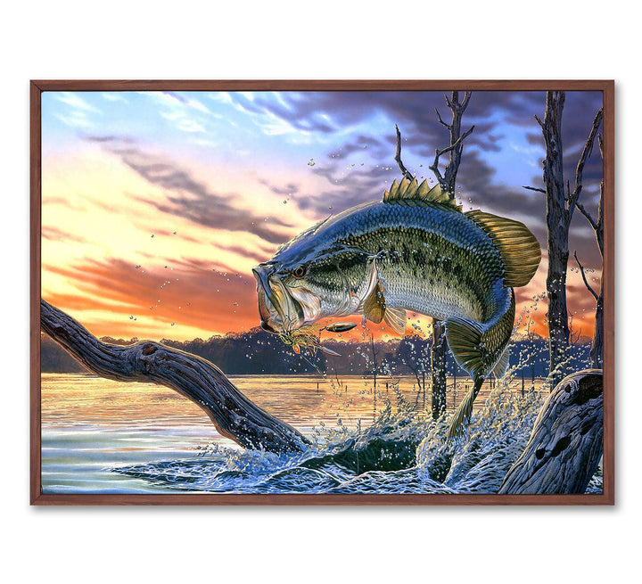 Large Mouth Bass Fish Canvas Wall Decor