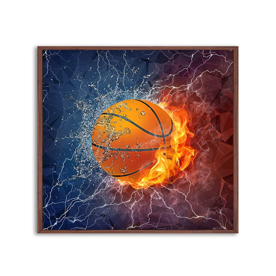 12'' x 12'' / Gallery Warp + Dark Brown Floating Frame