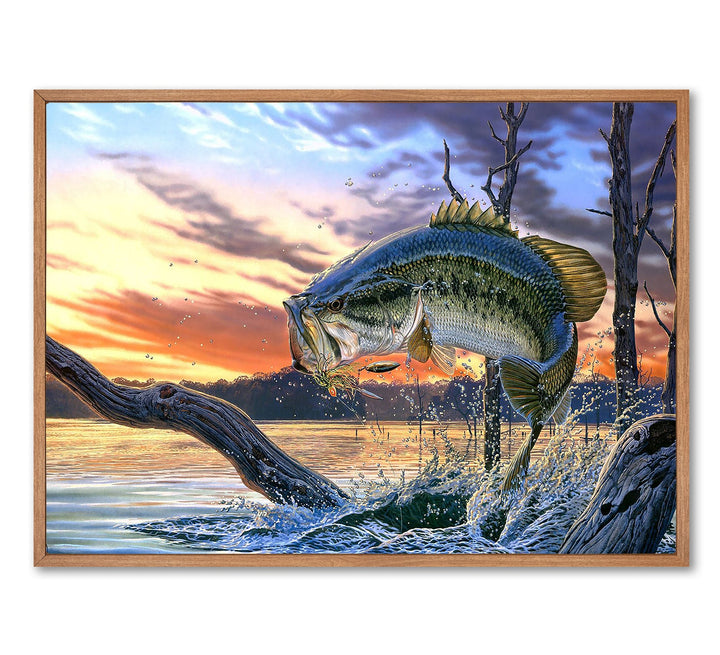 Large Mouth Bass Fish Canvas Wall Decor