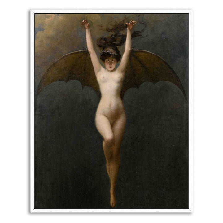 Gothic Bat Woman Wall Décor Canvas Framed