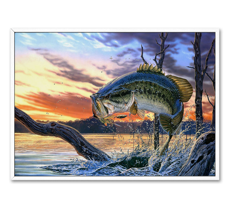 12'' x 18'' / Gallery Warp + White Floating Frame