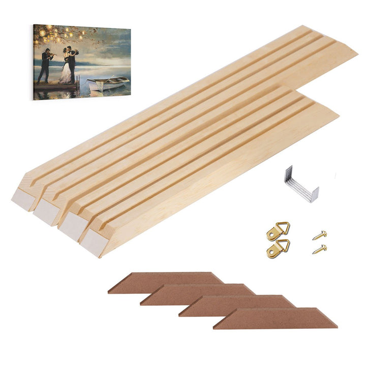 DIY Solid Wood Canvas Frame Kit For Oil Painting & Wall Art - Easy to Build Canvas Stretching Bar System